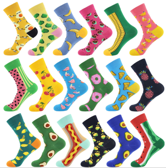 HJ 2025 High quality  Best-Selling Professional Design Happy Custom Colorful Jacquard Sox Design Socks Funny Socks Happy Man Socks