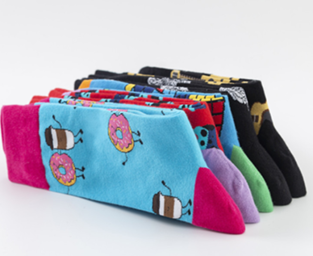 HJ  High quality   Professional Design Happy Custom Colorful Jacquard Sox Design Socks Funny Socks Happy Man Socks