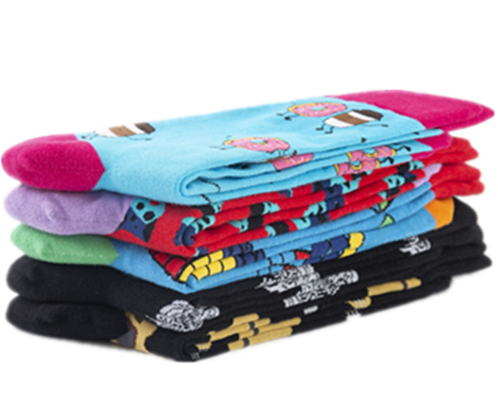 HJ  High quality   Professional Design Happy Custom Colorful Jacquard Sox Design Socks Funny Socks Happy Man Socks