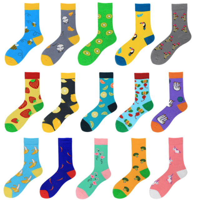 HJ Professional Design Happy Custom Colorful Jacquard Sox Design Socks Funny Socks Happy Man Socks