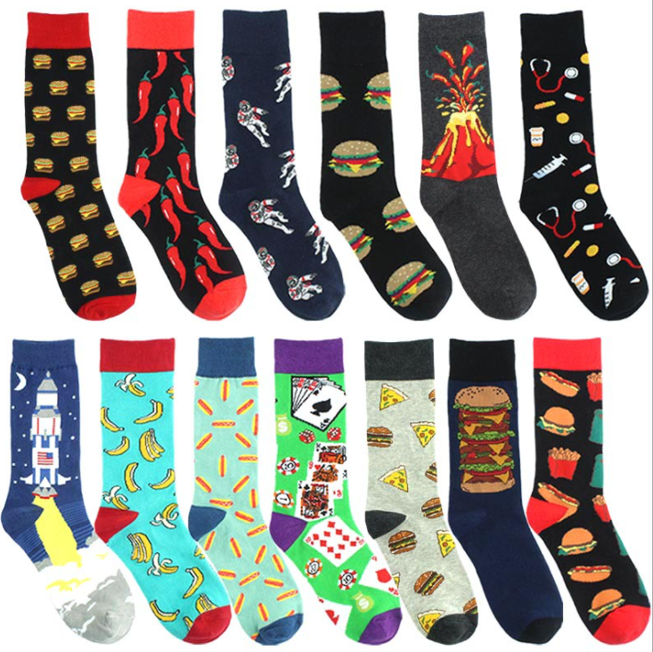 High quality Design Happy  Colorful Jacquard Sox Design Socks Funny Socks Happy Man Socks