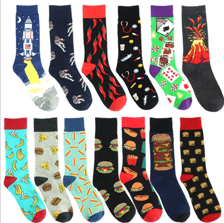 High quality Design Happy  Colorful Jacquard Sox Design Socks Funny Socks Happy Man Socks