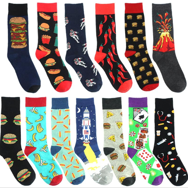 High quality Design Happy  Colorful Jacquard Sox Design Socks Funny Socks Happy Man Socks