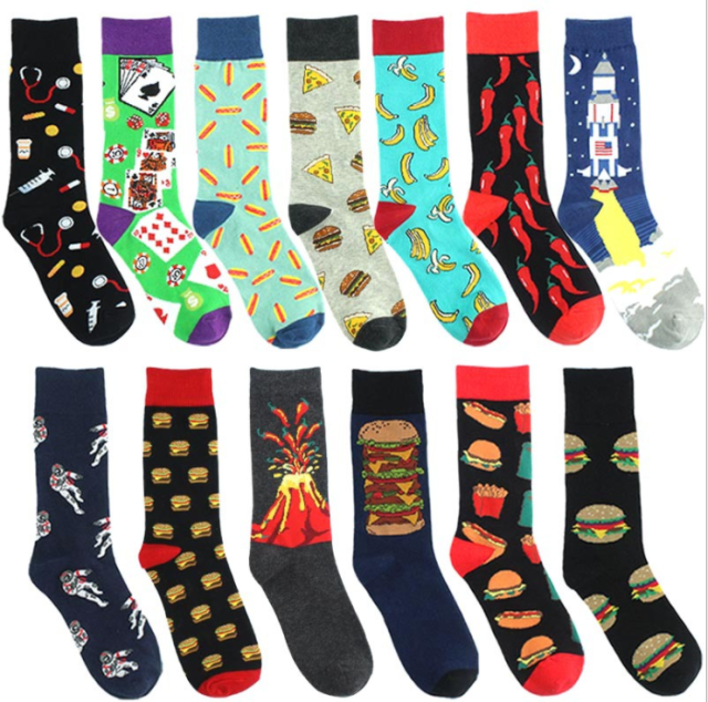 High quality Design Happy  Colorful Jacquard Sox Design Socks Funny Socks Happy Man Socks