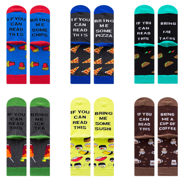 Custom High quality Design Happy  Colorful Jacquard Sox Design Socks Funny Socks Happy Man Socks