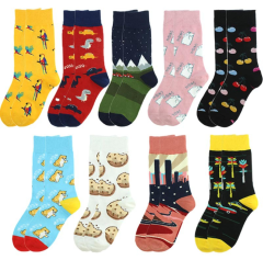 HJ High quality Design Happy  Colorful Jacquard Sox Design Socks Funny Socks Happy Man Socks