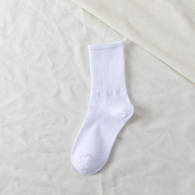 Wholesale Popular Solid Color Hip Hop Street Fashion Pure Colors Sports Letter Logo Jacquard Cotton Socks