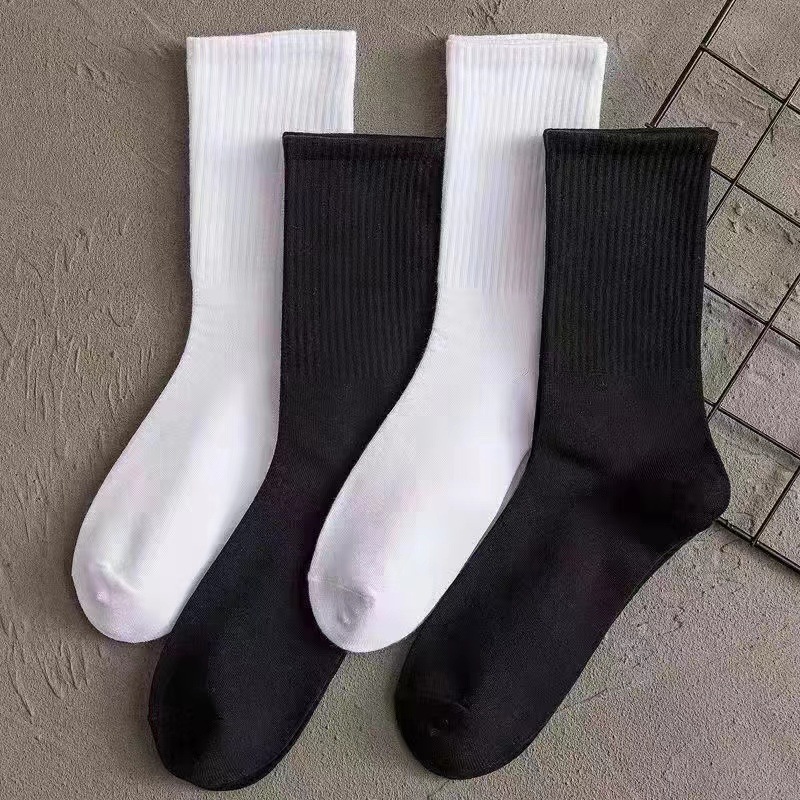 Wholesale Popular Solid Color Hip Hop Street Fashion Pure Colors Sports Letter Logo Jacquard Cotton Socks