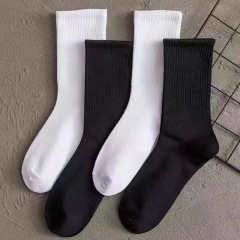 Wholesale Popular Solid Color Hip Hop Street Fashion Pure Colors Sports Letter Logo Jacquard Cotton Socks