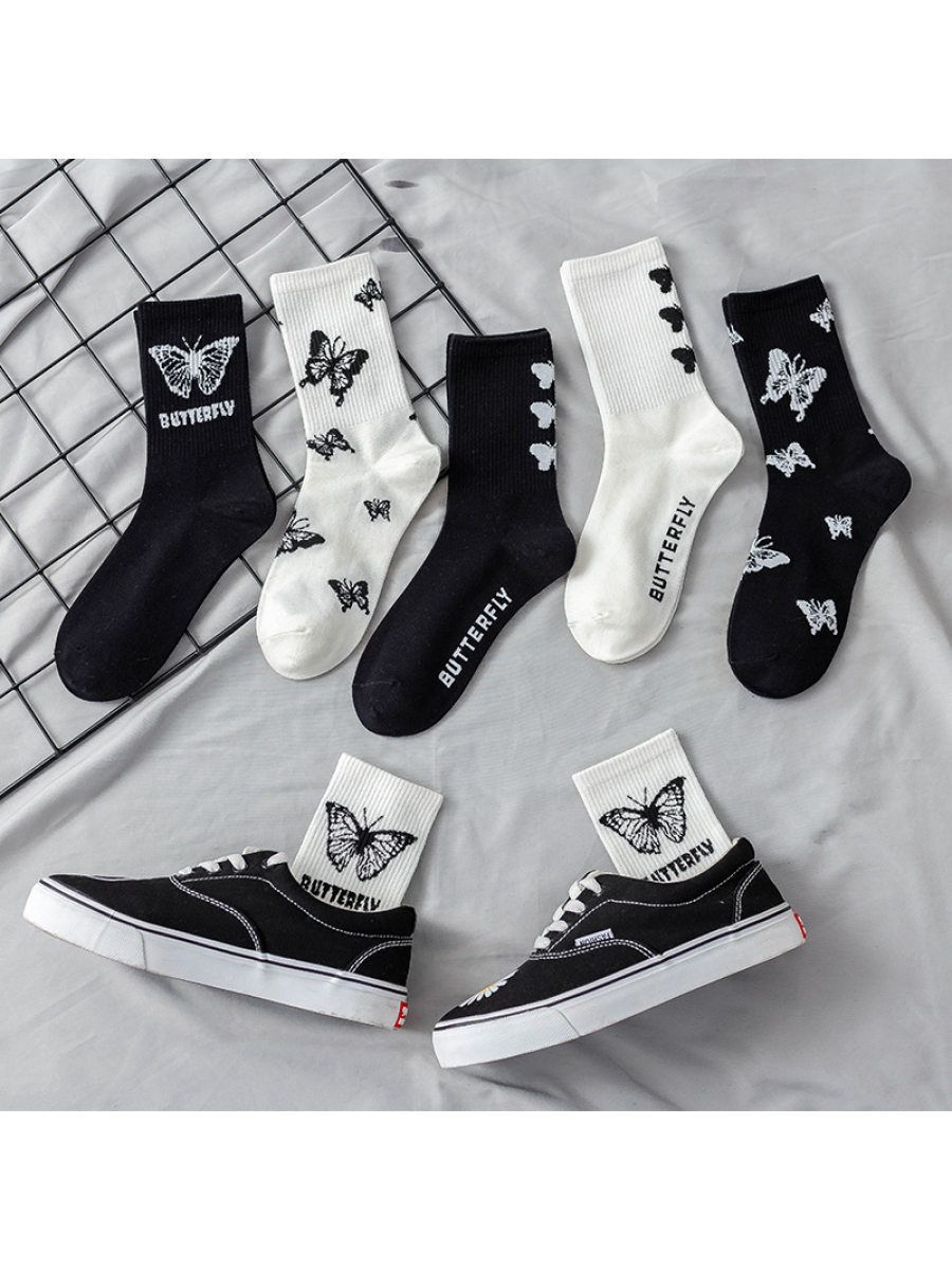 Wholesale Popular Solid Color Hip Hop Street Fashion Pure Colors Sports Letter Logo Jacquard Cotton Socks