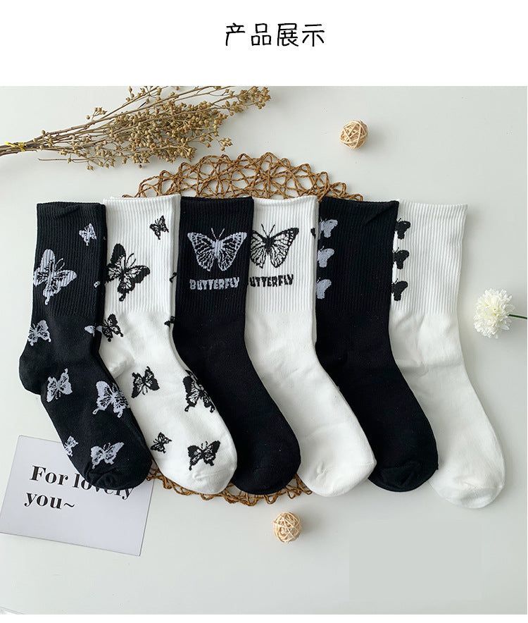 Wholesale Popular Solid Color Hip Hop Street Fashion Pure Colors Sports Letter Logo Jacquard Cotton Socks