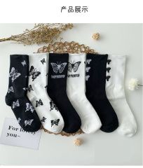 Wholesale Popular Solid Color Hip Hop Street Fashion Pure Colors Sports Letter Logo Jacquard Cotton Socks