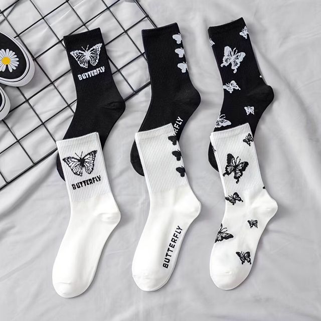 Wholesale Popular Solid Color Hip Hop Street Fashion Pure Colors Sports Letter Logo Jacquard Cotton Socks
