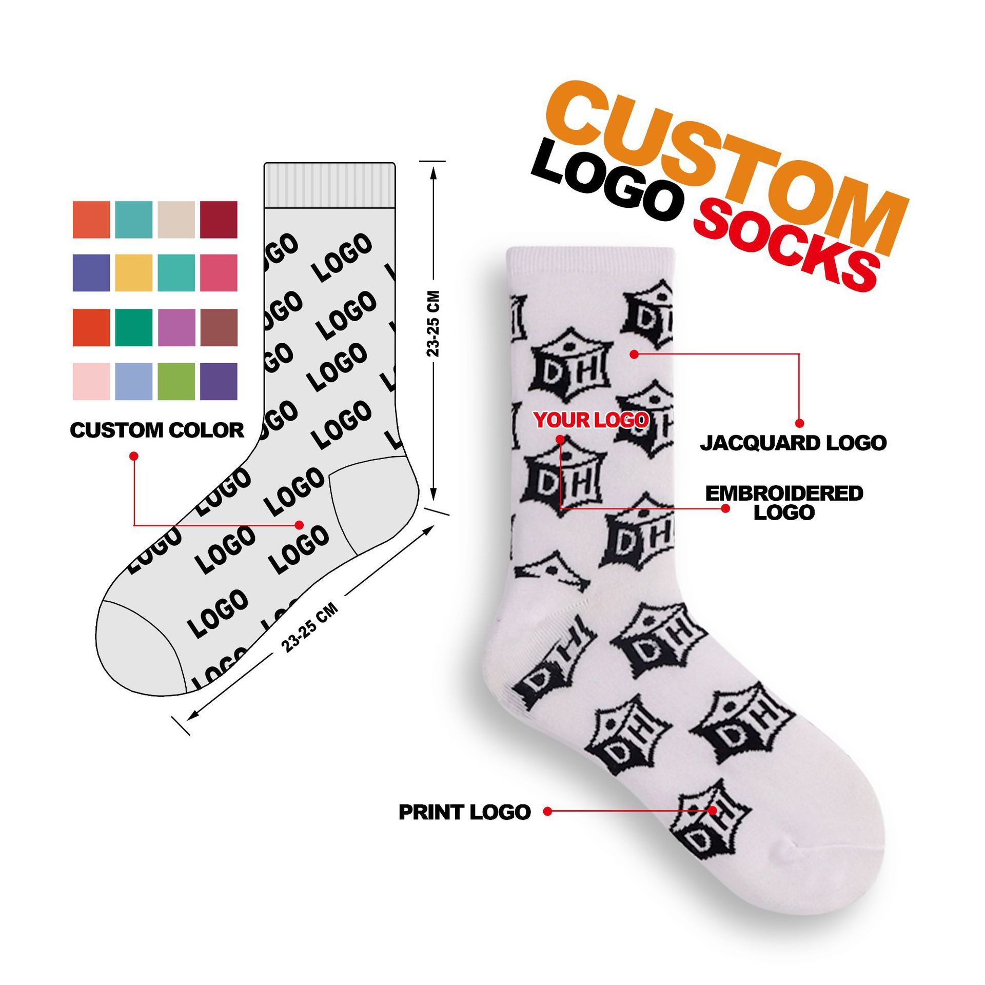2025 Solid Color Breathable Wholesale High Quality Compression Logo Print Ankle Female Quick Dry Sports Socks for Women