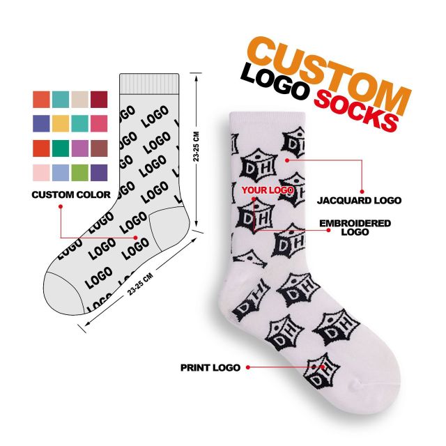 Charming Sporty Wholesale Popular Solid Color Hip Hop Street Fashion Pure Colors Sports Letter Logo Jacquard Cotton Socks