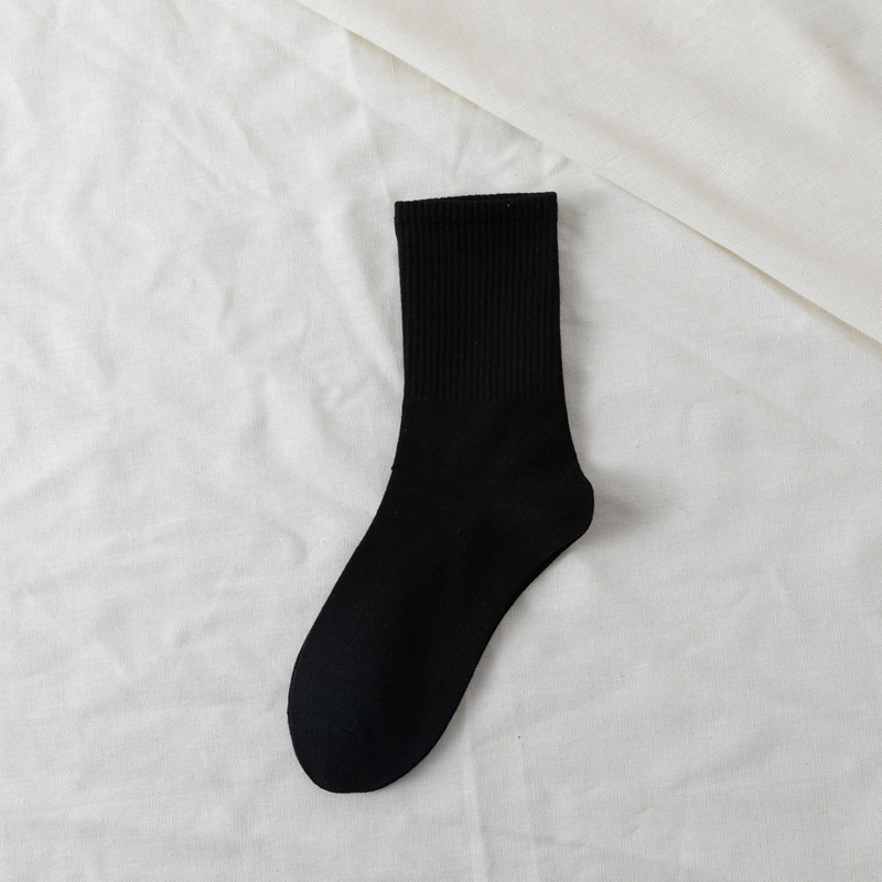 Wholesale Popular Solid Color Hip Hop Street Fashion Pure Colors Sports Letter Logo Jacquard Cotton Socks