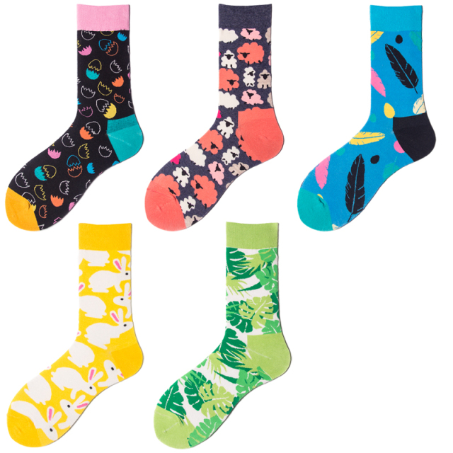 High quality Design Happy  Colorful Jacquard Sox Design Socks Funny Socks Happy Man Socks