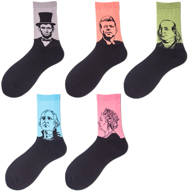 2026 High quality Design Happy  Colorful Jacquard Sox Design Socks Funny Socks Happy Man Socks