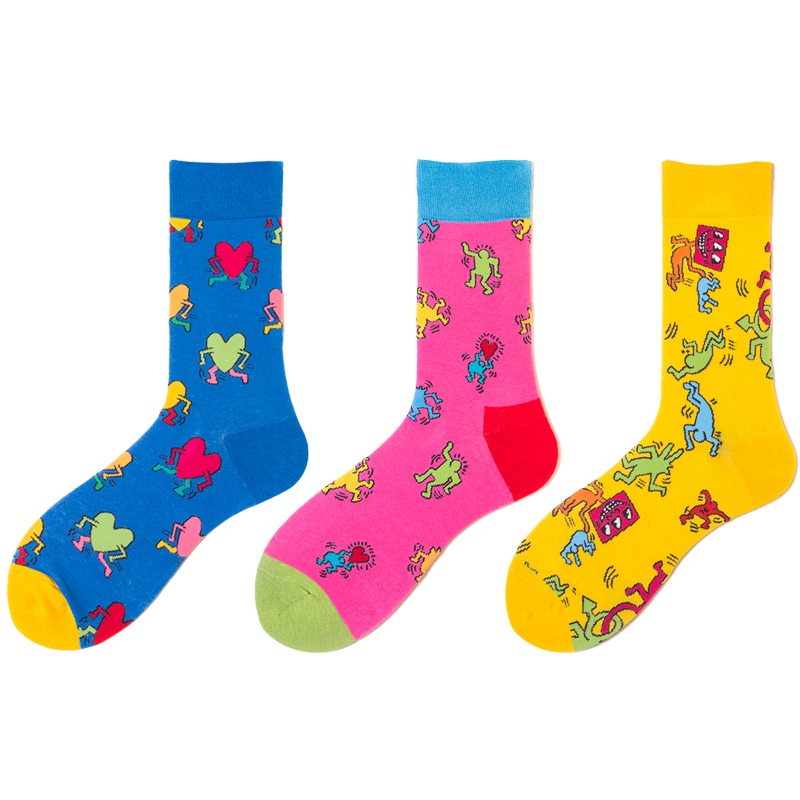 2026 High quality Design Happy  Colorful Jacquard Sox Design Socks Funny Socks Happy Man Socks