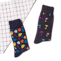 HJ High quality Design Happy  Colorful Jacquard Sox Design Socks Funny Socks Happy Man Socks