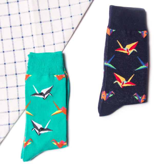 HJ High quality Design Happy  Colorful Jacquard Sox Design Socks Funny Socks Happy Man Socks