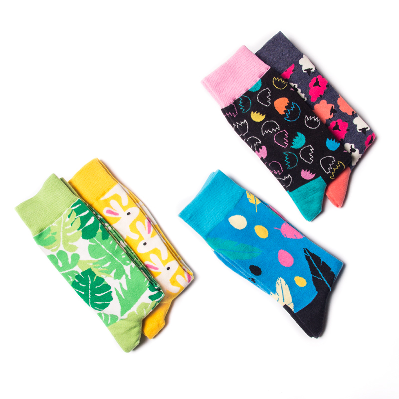 High quality Design Happy  Colorful Jacquard Sox Design Socks Funny Socks Happy Man Socks