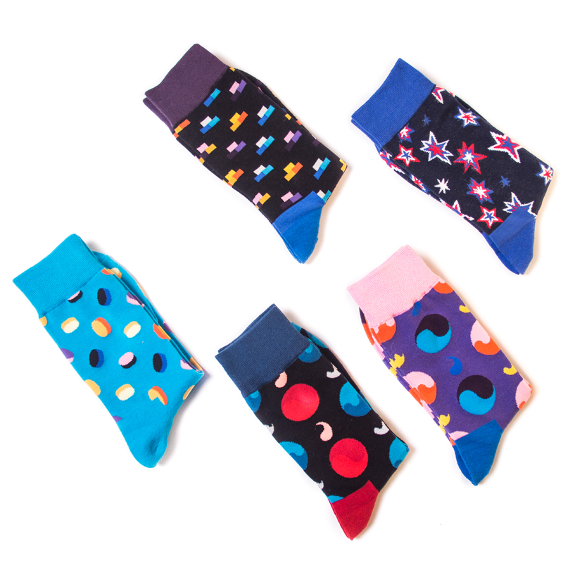 2026 High quality Design Happy  Colorful Jacquard Sox Design Socks Funny Socks Happy Man Socks