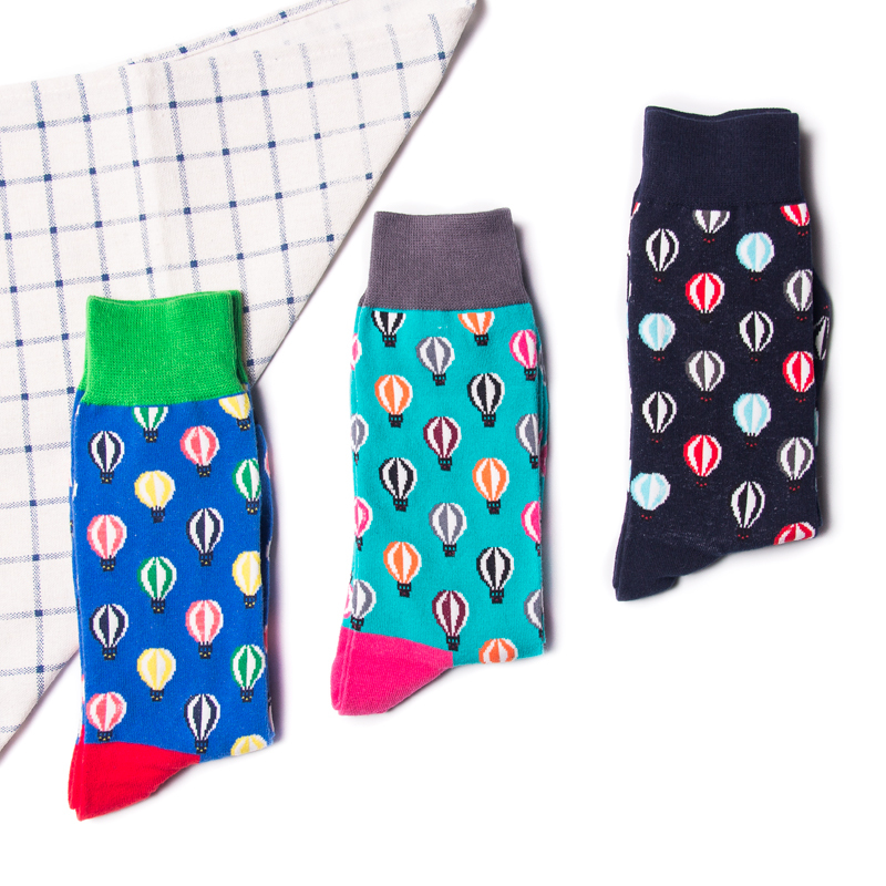 HJ High quality Design Happy  Colorful Jacquard Sox Design Socks Funny Socks Happy Man Socks