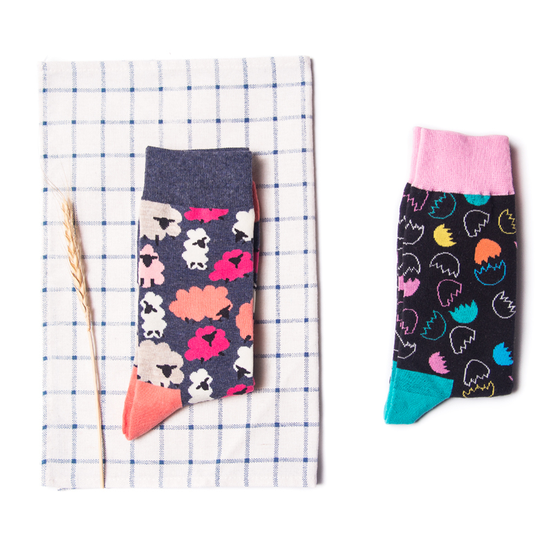 High quality Design Happy  Colorful Jacquard Sox Design Socks Funny Socks Happy Man Socks