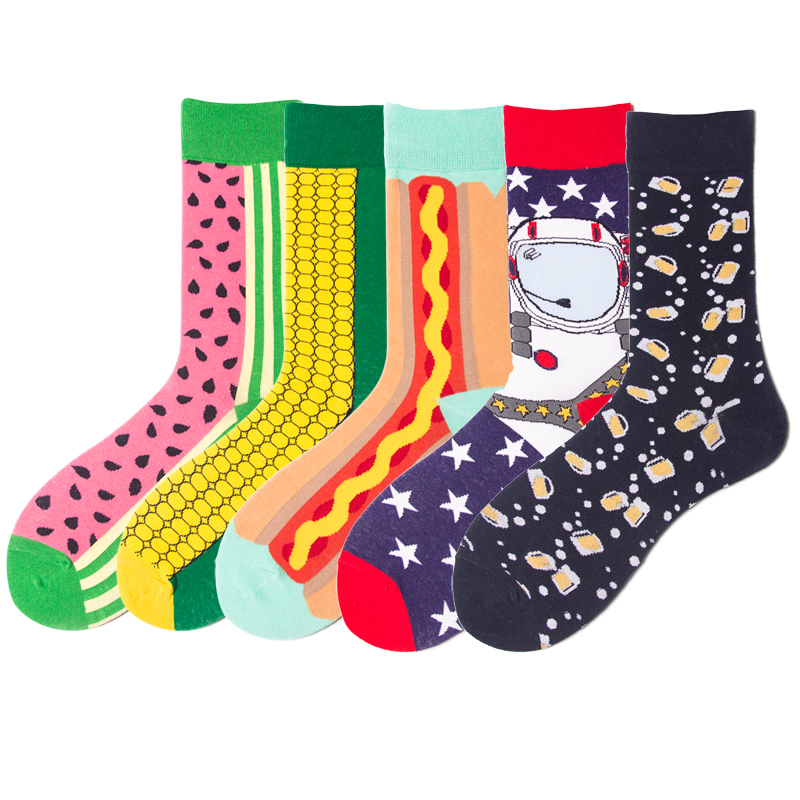 2026 High quality Design Happy  Colorful Jacquard Sox Design Socks Funny Socks Happy Man Socks