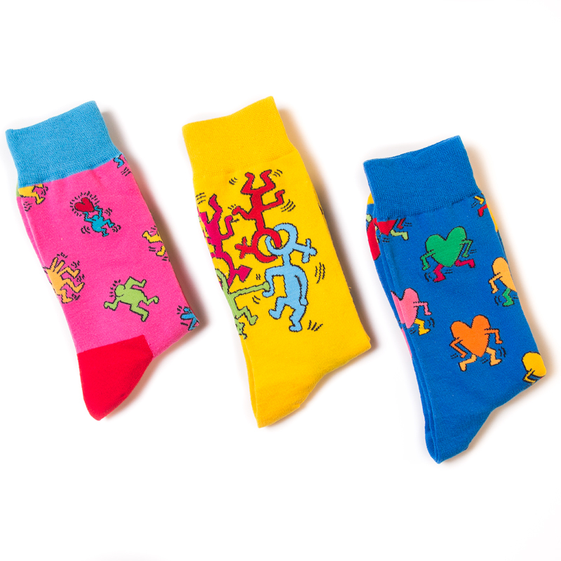 2026 High quality Design Happy  Colorful Jacquard Sox Design Socks Funny Socks Happy Man Socks