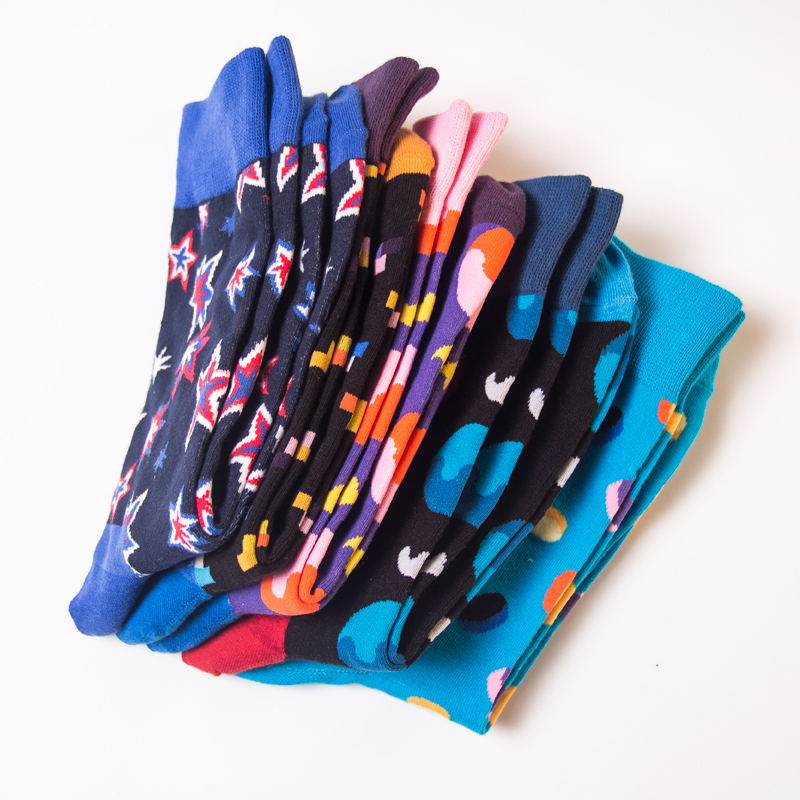 2026 High quality Design Happy  Colorful Jacquard Sox Design Socks Funny Socks Happy Man Socks