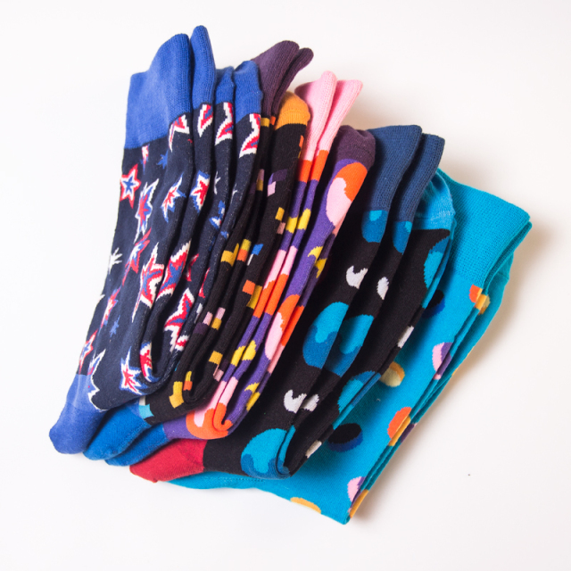 2026 High quality Design Happy  Colorful Jacquard Sox Design Socks Funny Socks Happy Man Socks
