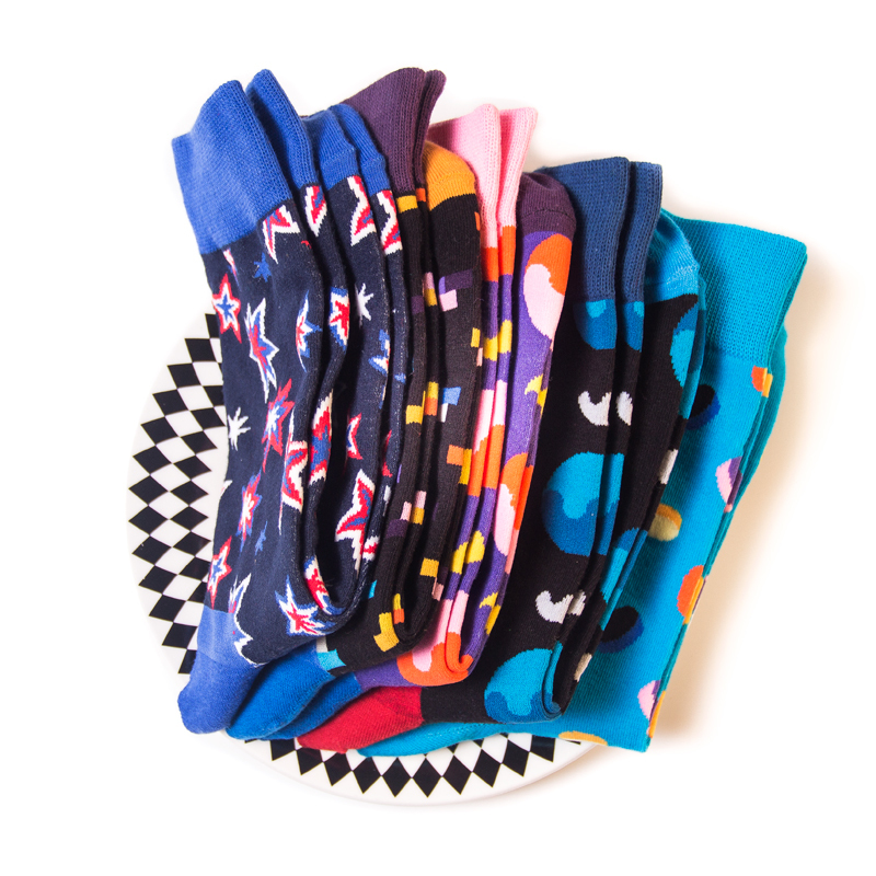 2026 High quality Design Happy  Colorful Jacquard Sox Design Socks Funny Socks Happy Man Socks