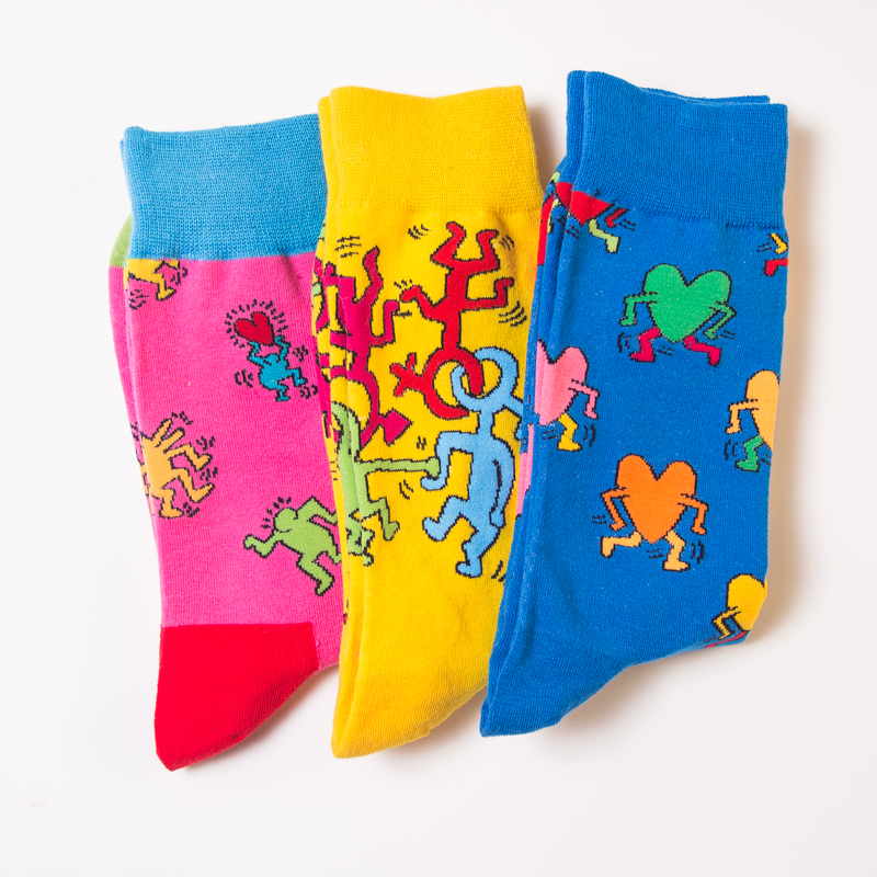 2026 High quality Design Happy  Colorful Jacquard Sox Design Socks Funny Socks Happy Man Socks