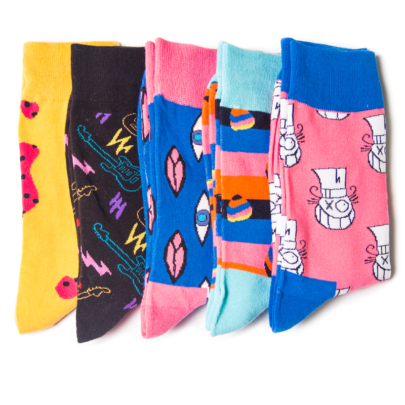 2026 High quality Design Happy  Colorful Jacquard Sox Design Socks Funny Socks Happy Man Socks