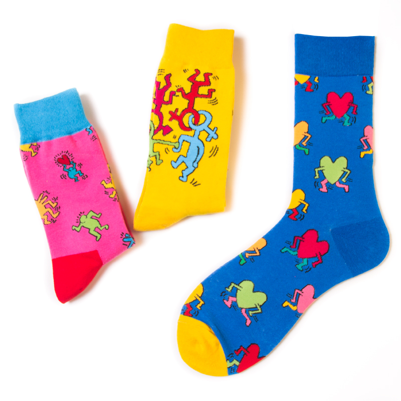 2026 High quality Design Happy  Colorful Jacquard Sox Design Socks Funny Socks Happy Man Socks