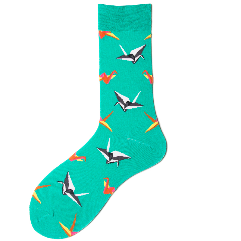 HJ High quality Design Happy  Colorful Jacquard Sox Design Socks Funny Socks Happy Man Socks