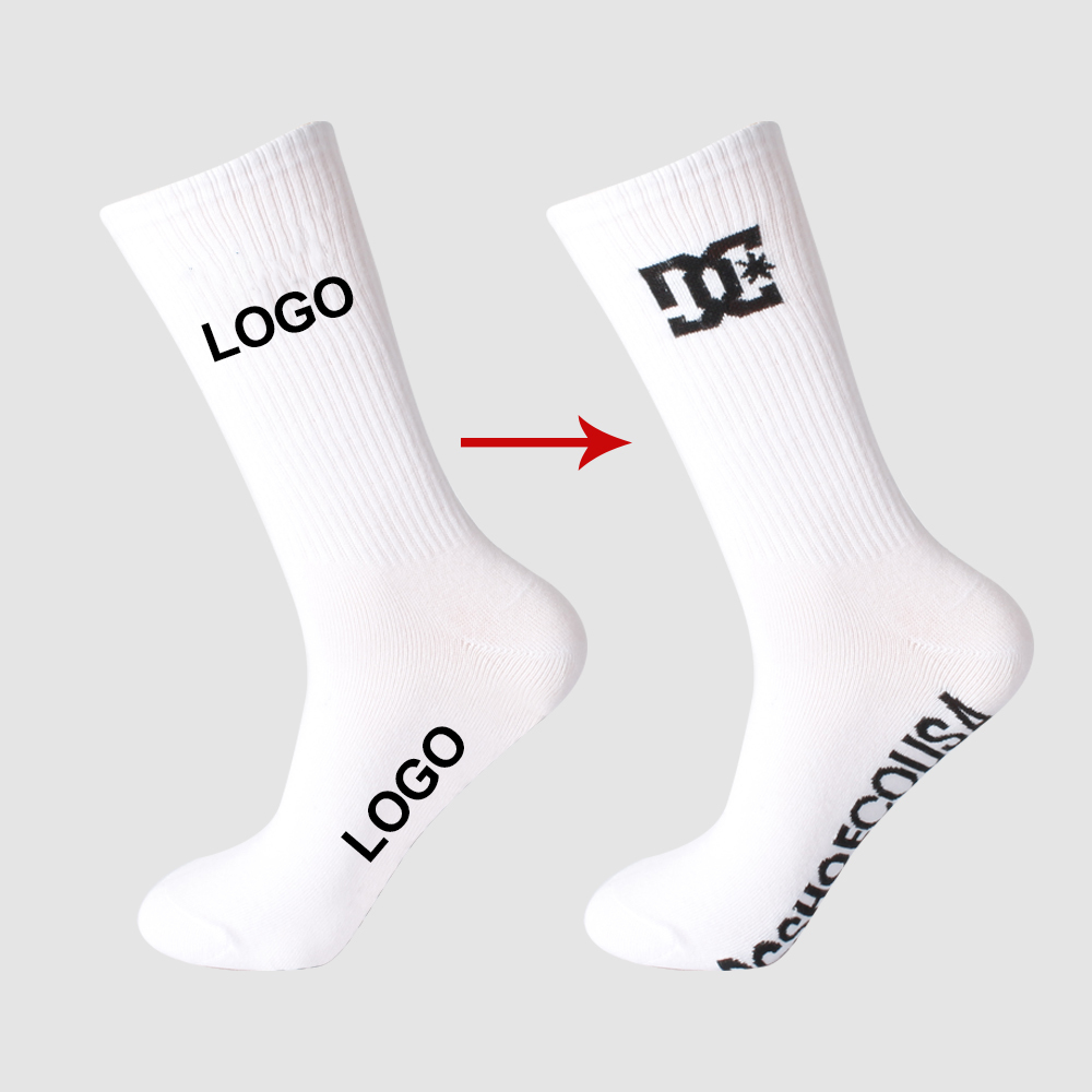 2026 Popular Solid Color Hip Hop Street Fashion Pure Colors Sports Letter Logo Jacquard Cotton Socks