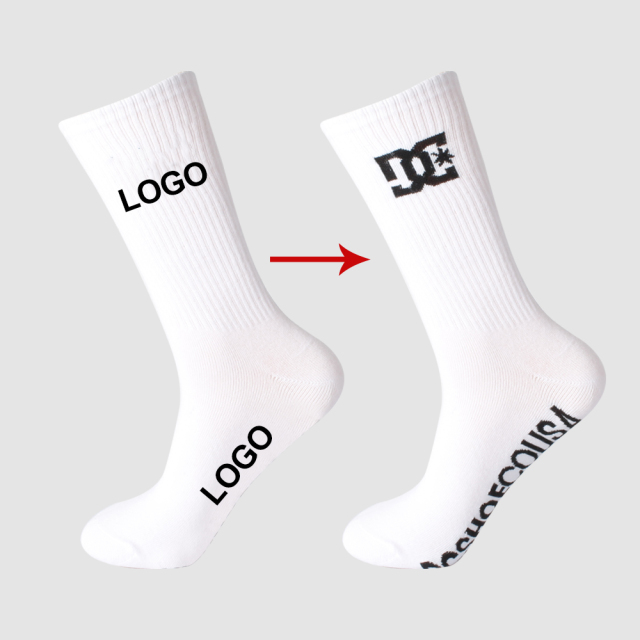 2026 Popular Solid Color Hip Hop Street Fashion Pure Colors Sports Letter Logo Jacquard Cotton Socks