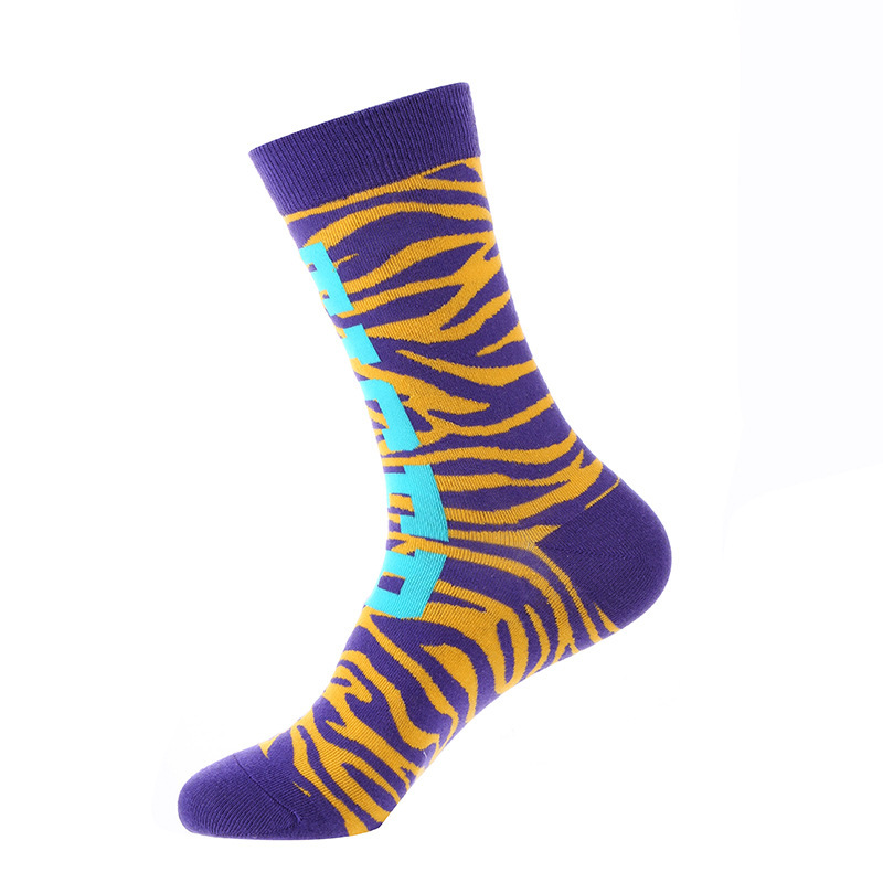 2026 new happy socks Solid Color Hip Hop Street Fashion Pure Colors Sports Letter Logo Jacquard Cotton Socks