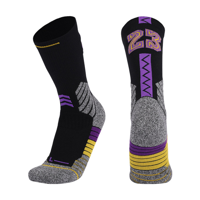 2026 New Arrival Wholesale Indoor Terry Skate Yoga Socks Mid Calf Cotton Grip Anti Slip Pilates Socks for Unisex