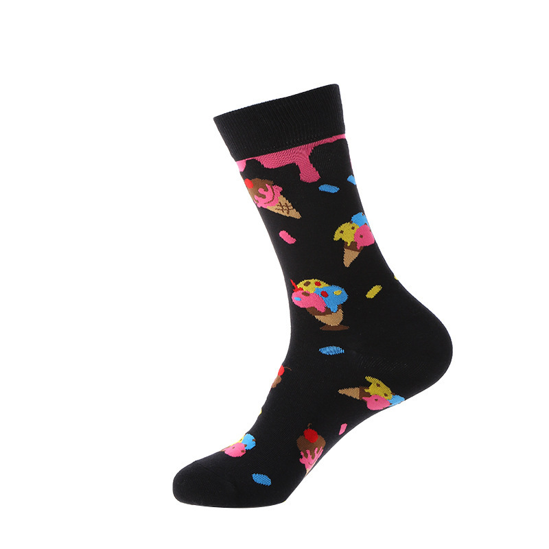 2026 new happy socks Solid Color Hip Hop Street Fashion Pure Colors Sports Letter Logo Jacquard Cotton Socks