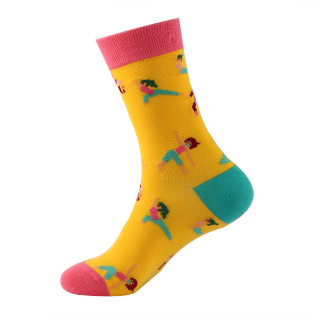 2026 Popular Solid Color Hip Hop Street Fashion Pure Colors Sports Letter Logo Jacquard Cotton Socks