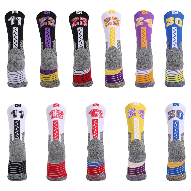 2026 New Arrival Wholesale Indoor Terry Skate Yoga Socks Mid Calf Cotton Grip Anti Slip Pilates Socks for Unisex