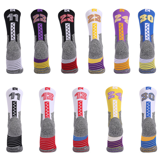 2026 New Arrival Wholesale Indoor Terry Skate Yoga Socks Mid Calf Cotton Grip Anti Slip Pilates Socks for Unisex