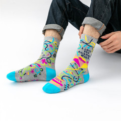 Design Happy  Colorful Jacquard Sox Design Socks Funny Socks Happy Man Socks 2026 High quality