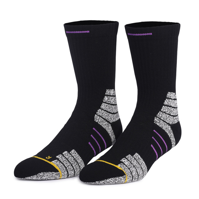 Wholesale Indoor Terry Skate Yoga Socks Mid Calf Cotton Grip Anti Slip Pilates Socks for Unisex 2026 New Arrival