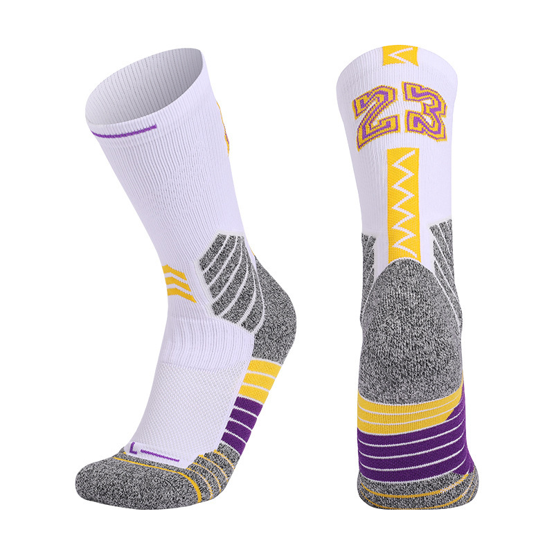 2026 New Arrival Wholesale Indoor Terry Skate Yoga Socks Mid Calf Cotton Grip Anti Slip Pilates Socks for Unisex