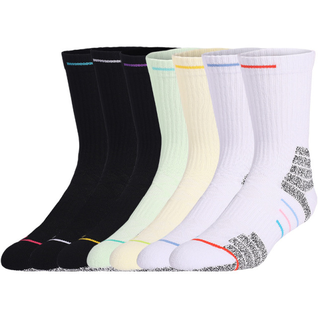 Wholesale Indoor Terry Skate Yoga Socks Mid Calf Cotton Grip Anti Slip Pilates Socks for Unisex 2026 New Arrival